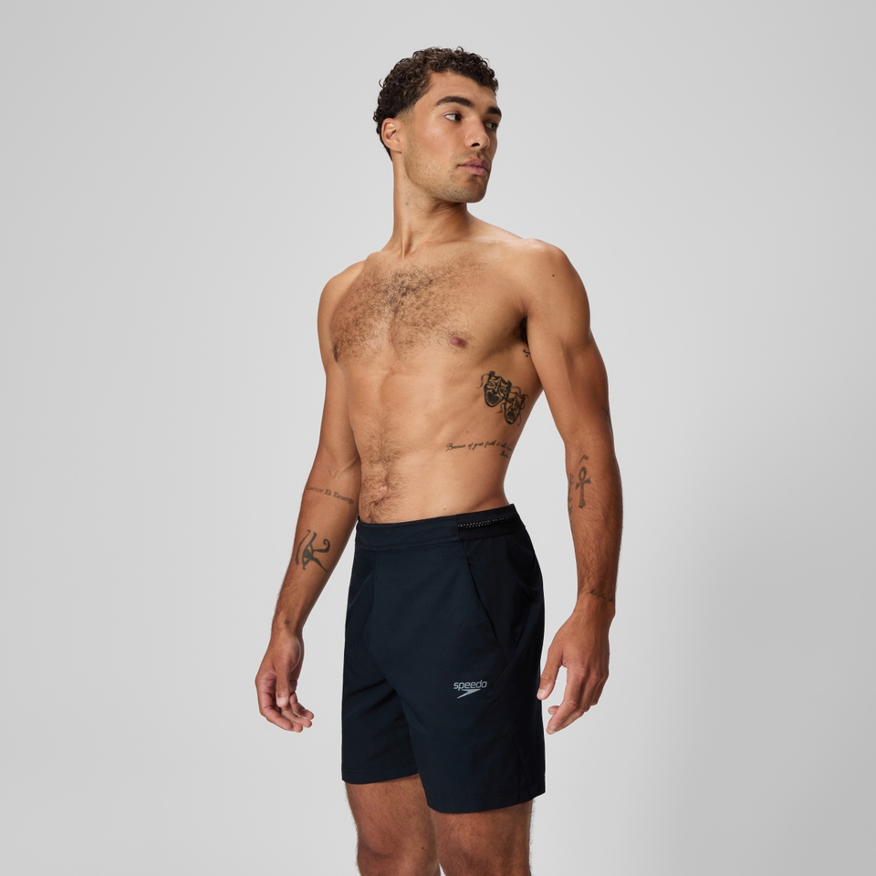 Short de survêtement en tricot pour hommes, noir