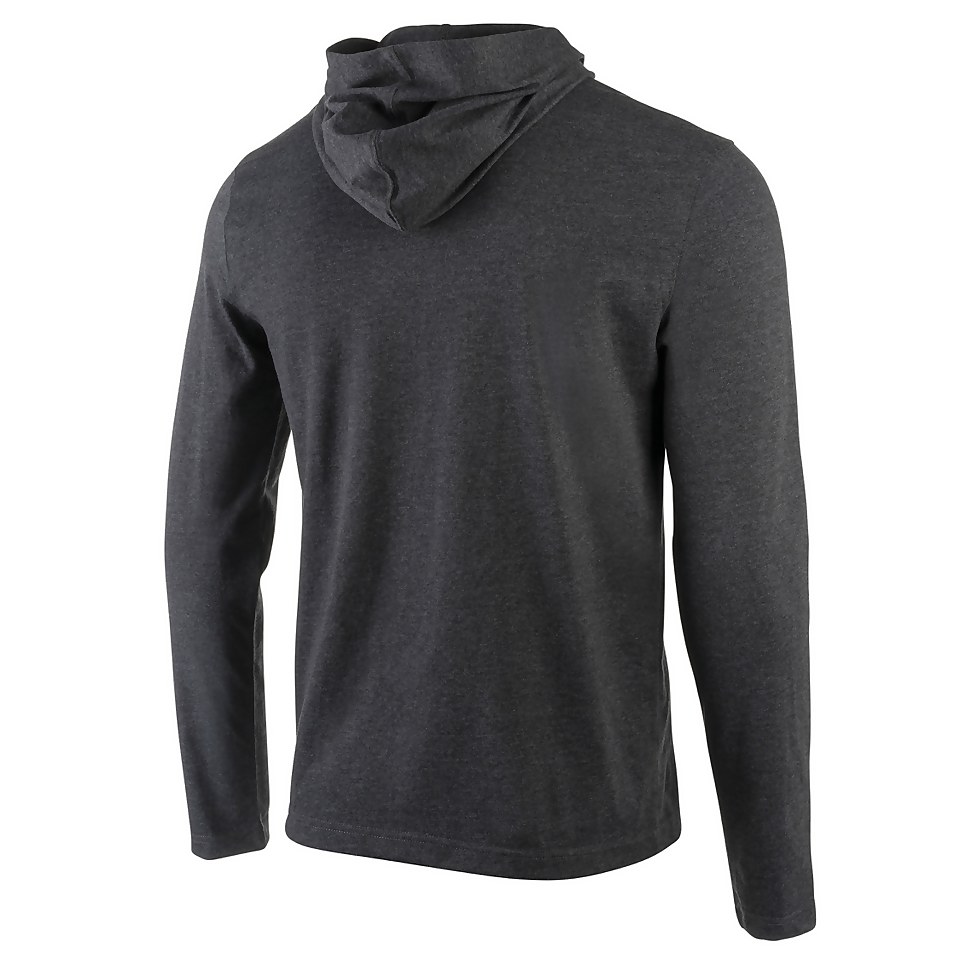 Unisex Long Sleeve Hooded Shirt Black