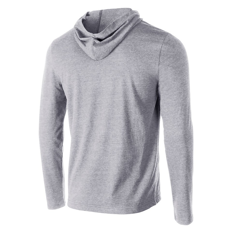 Unisex Long Sleeve Hooded Shirt Gray