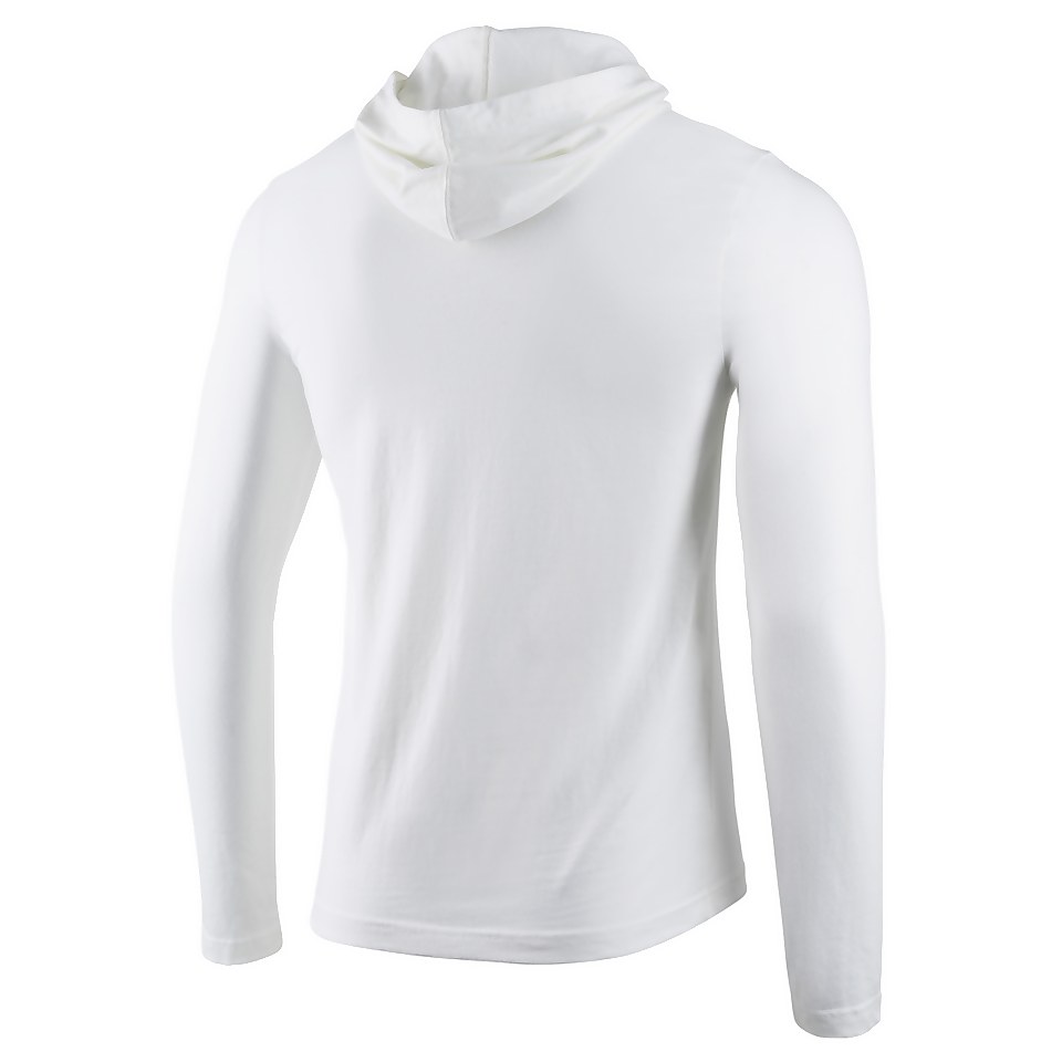 Unisex Long Sleeve Hooded Shirt White