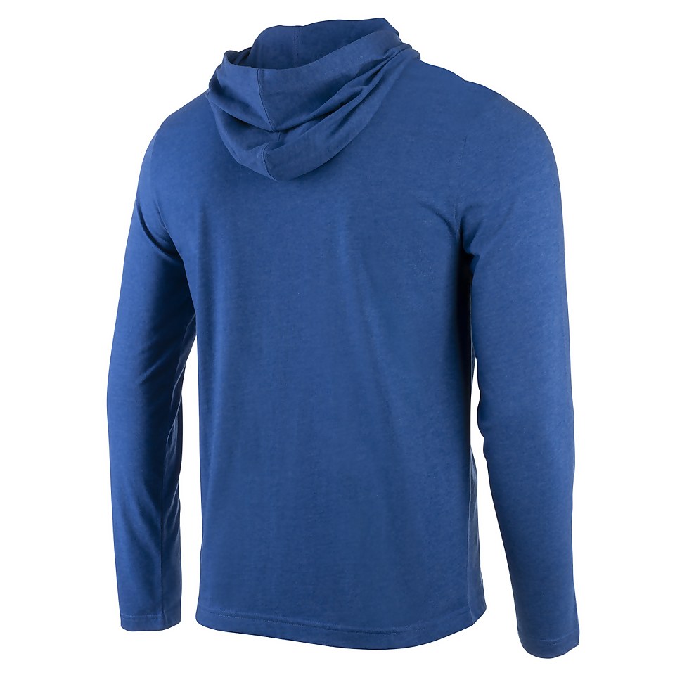 Unisex Long Sleeve Hooded Shirt Blue