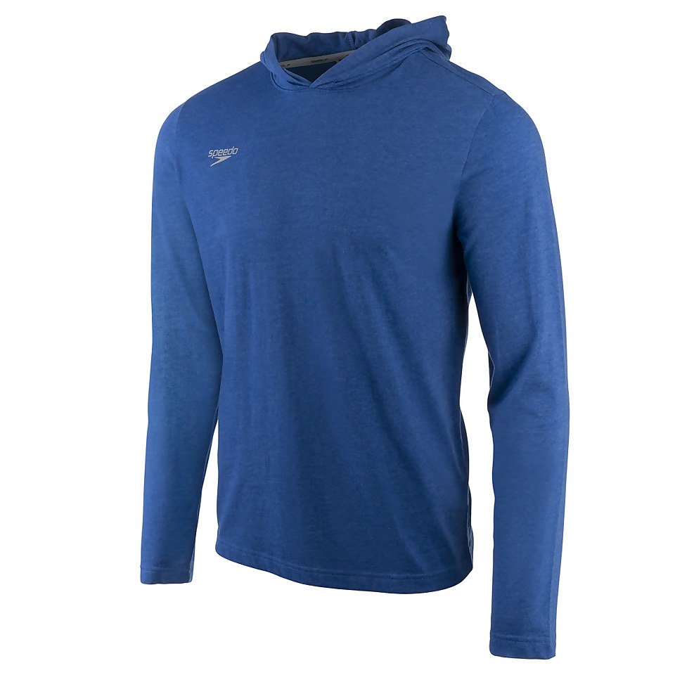 Unisex Long Sleeve Hooded Shirt Blue