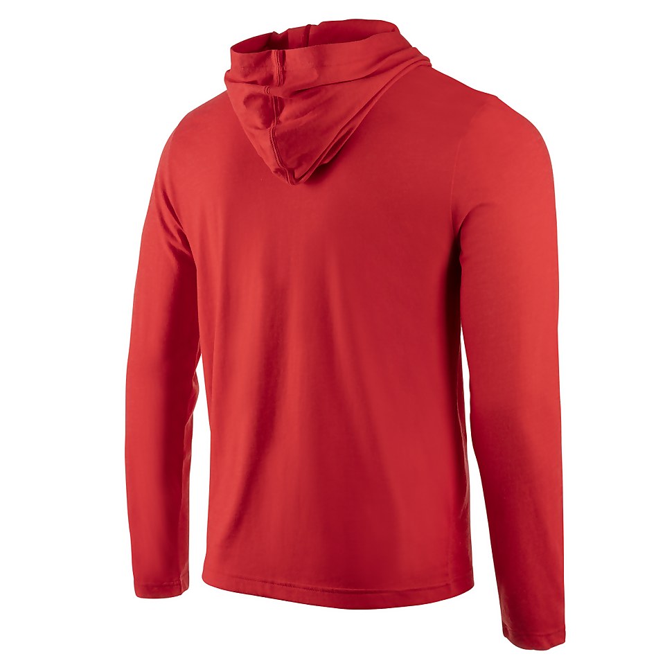 Unisex Long Sleeve Hooded Shirt Red