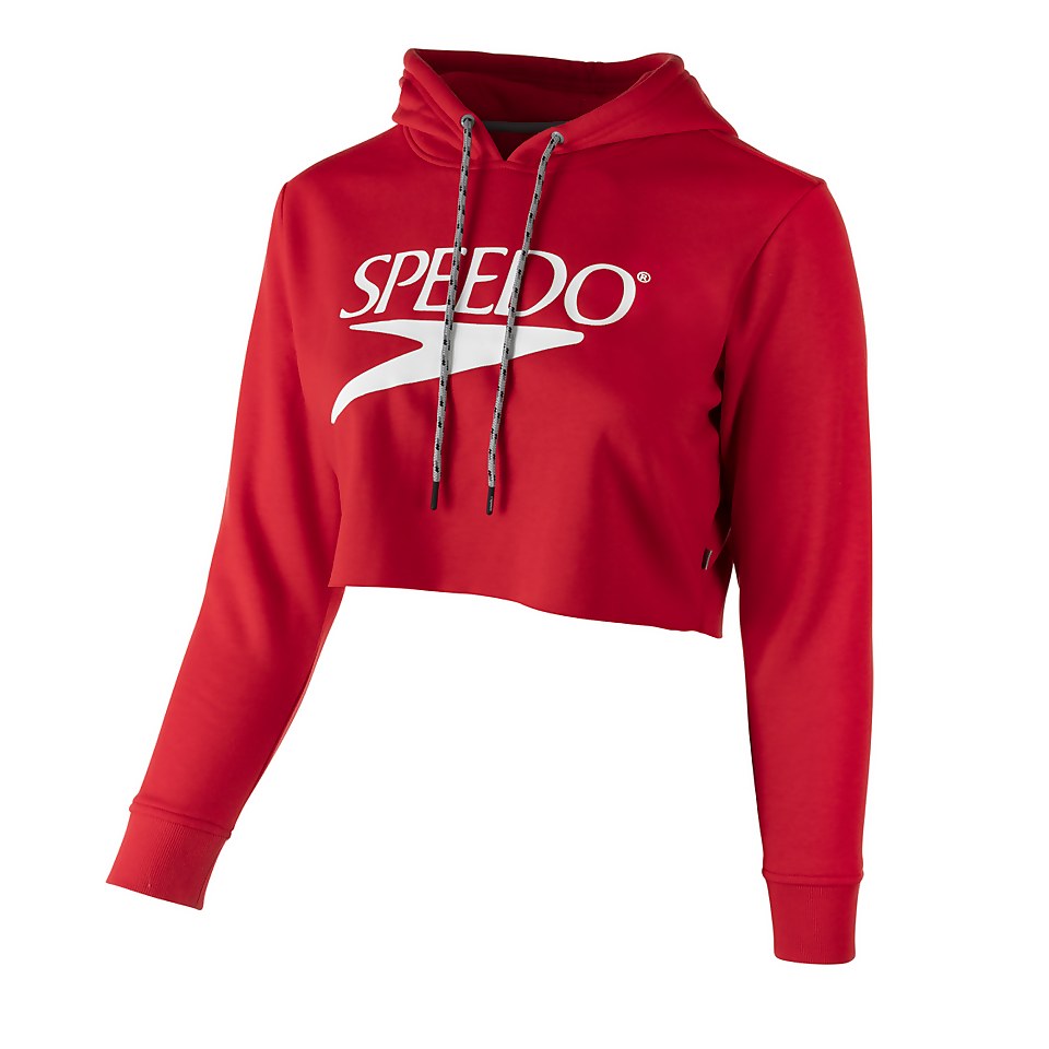 Women's Vintage Logo Cropped Hoodie Red