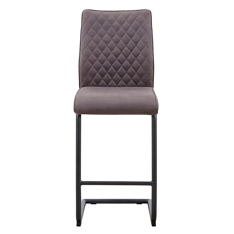Skelby Faux Leather Bar Stool - Elephant Grey