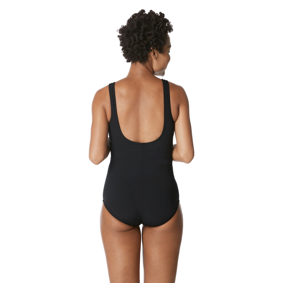 Women's Side Shirred Contourback One Piece Black