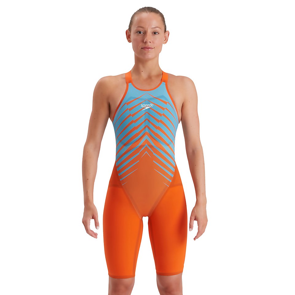 Women's Fastskin LZR Valor Printed Openback Kneeskin Orange