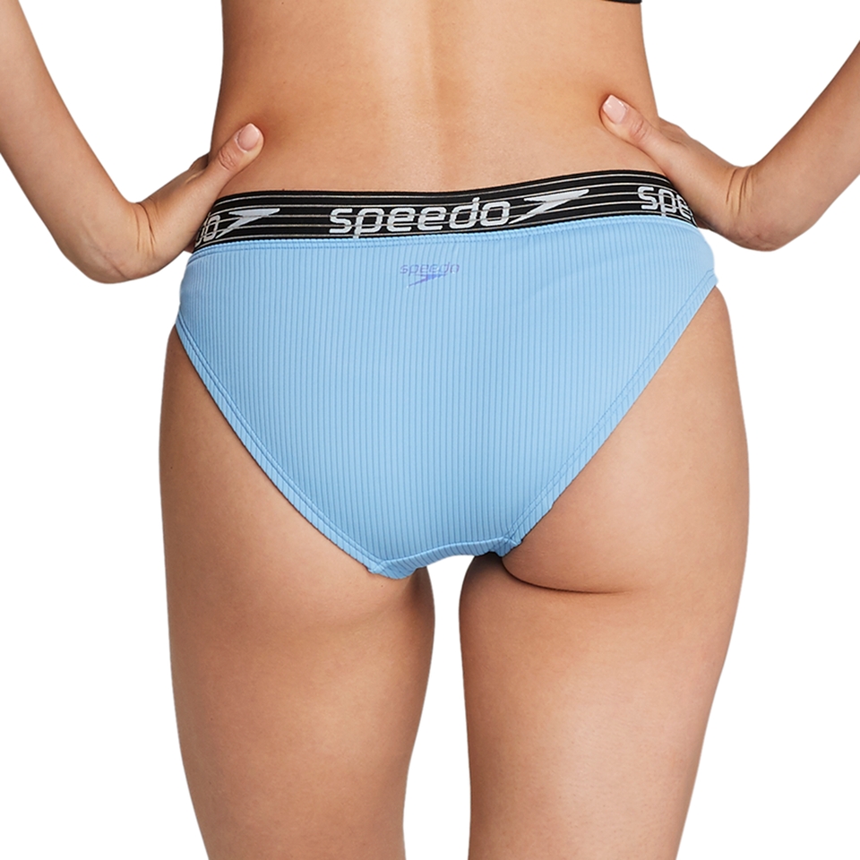 Women's Stripe Logo Bikini Bottom Purple