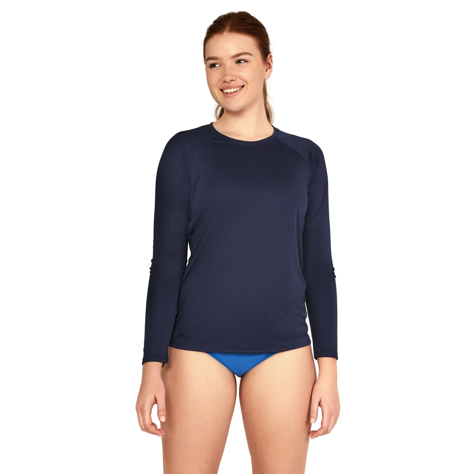 Women's Long Sleeve Swim Tee Navy