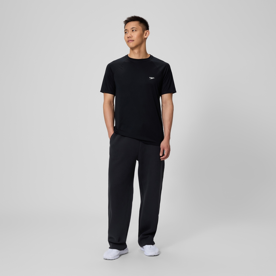 Men's New Easy Short Sleeve Swim Rashguard Black