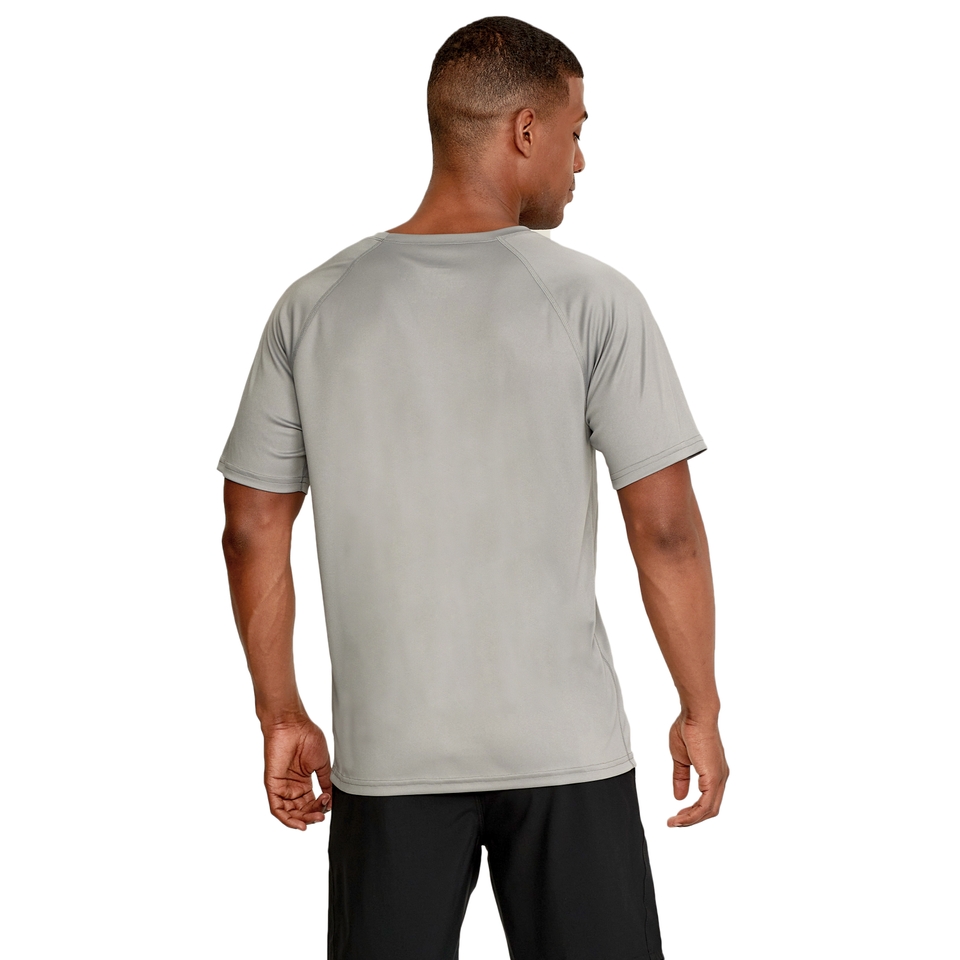 Men's Easy Solid Short Sleeve Swim Rashguard Gray