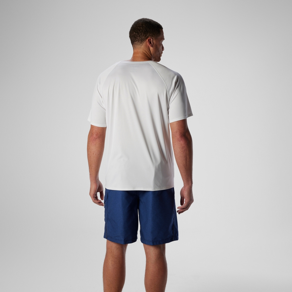 Men's New Easy Short Sleeve Swim Rashguard White