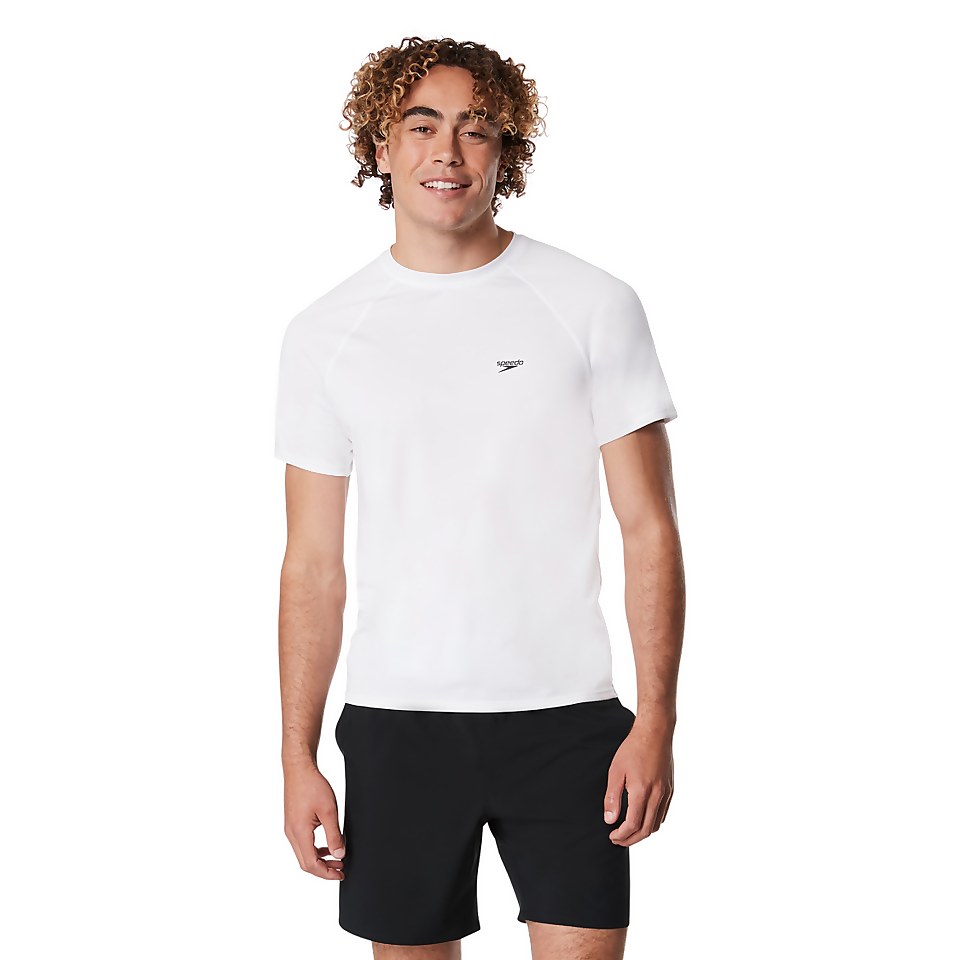Men's New Easy Short Sleeve Rashguard White