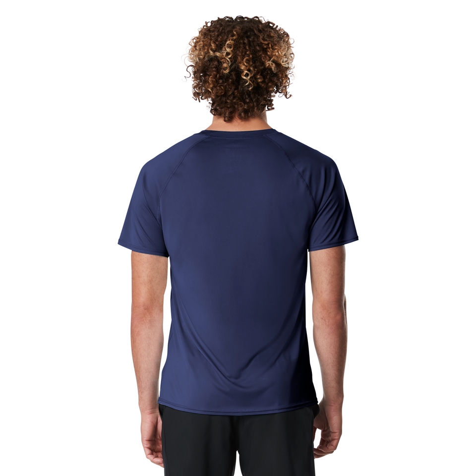 Men's Easy Solid Short Sleeve Swim Rashguard Navy