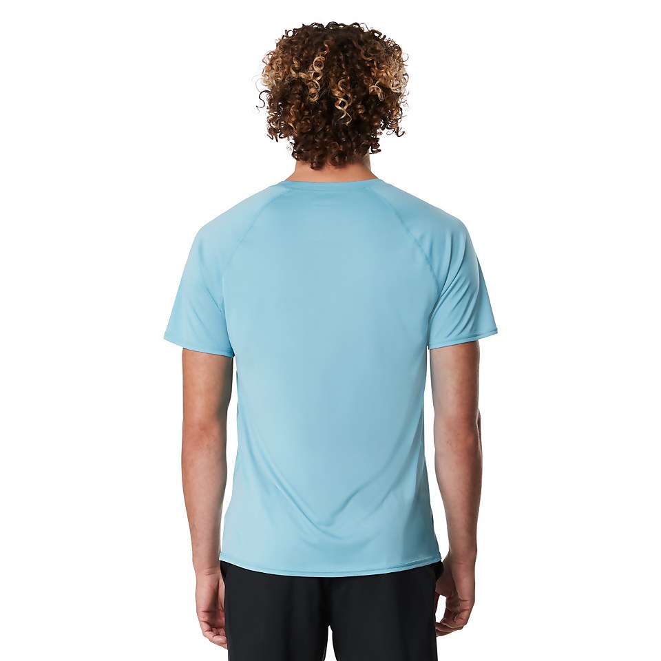 Men's New Easy Short Sleeve Swim Rashguard Blue