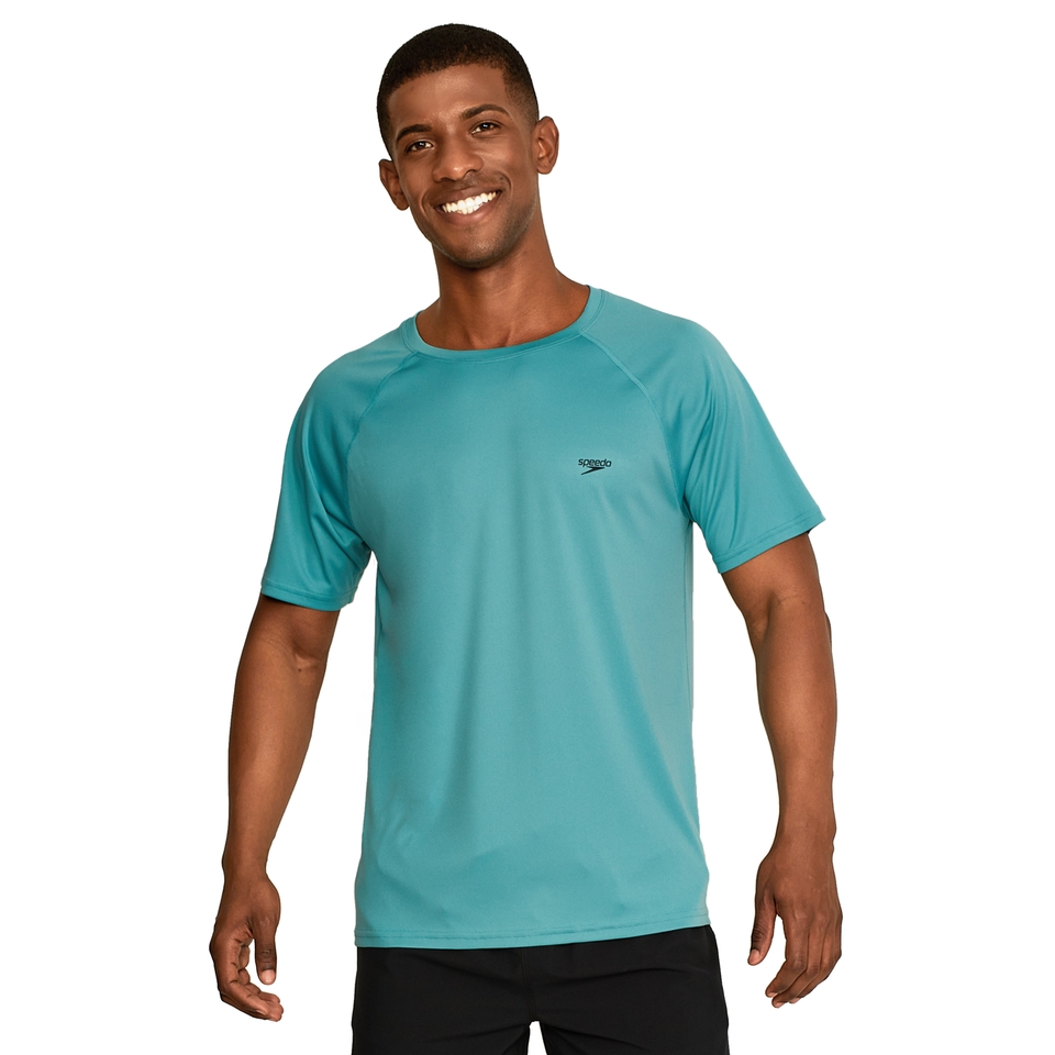 Men's Easy Solid Short Sleeve Rashguard Green