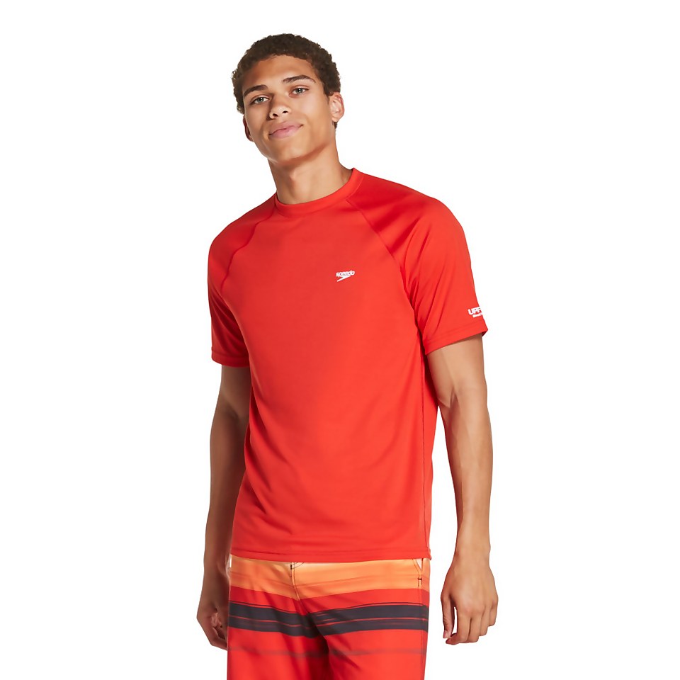 Men's New Easy Short Sleeve Rashguard Red