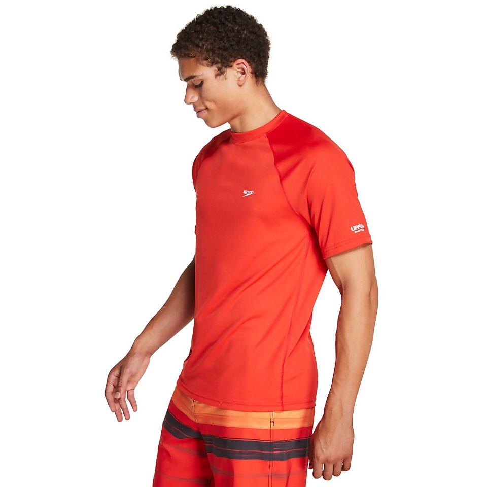 Men's New Easy Short Sleeve Rashguard Red