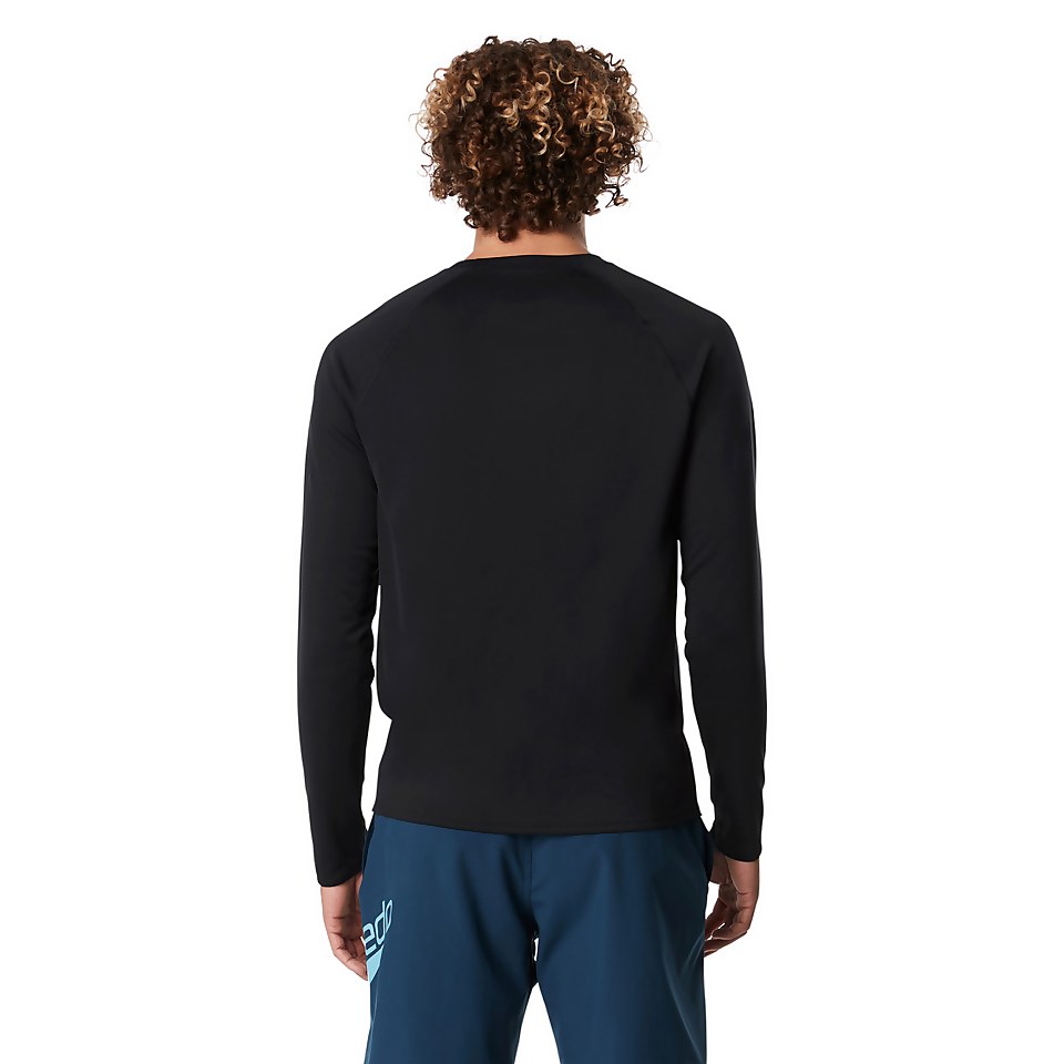 Maillot dermoprotecteur de bain manches longues Easy couleur unie pour hommes, noir