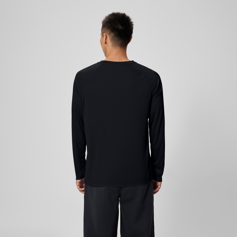 Men's Easy Solid Long Sleeve Swim Rashguard Black