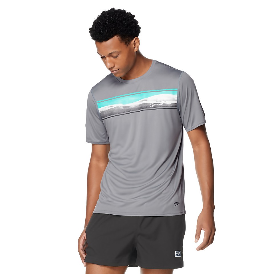 Graphic Short Sleeve Swim Rashguard