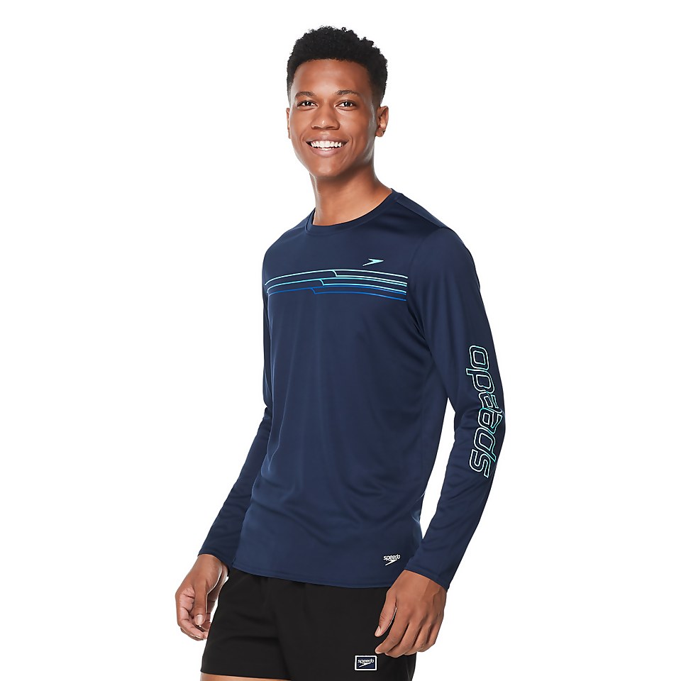 Graphic Long Sleeve Swim Rashguard