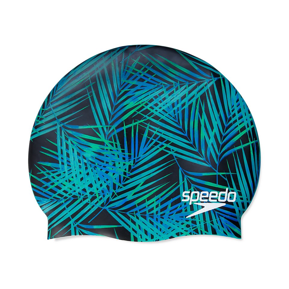 Adult Elastomeric Print Silicone Cap Blue