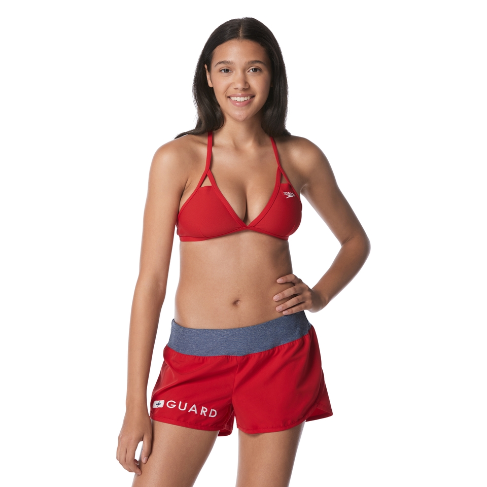 Women's Guard Triangle Bikini Top Red