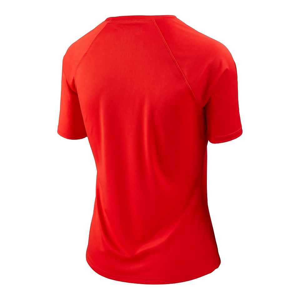 Women's Guard Short Sleeve Solid Swim Tee Red