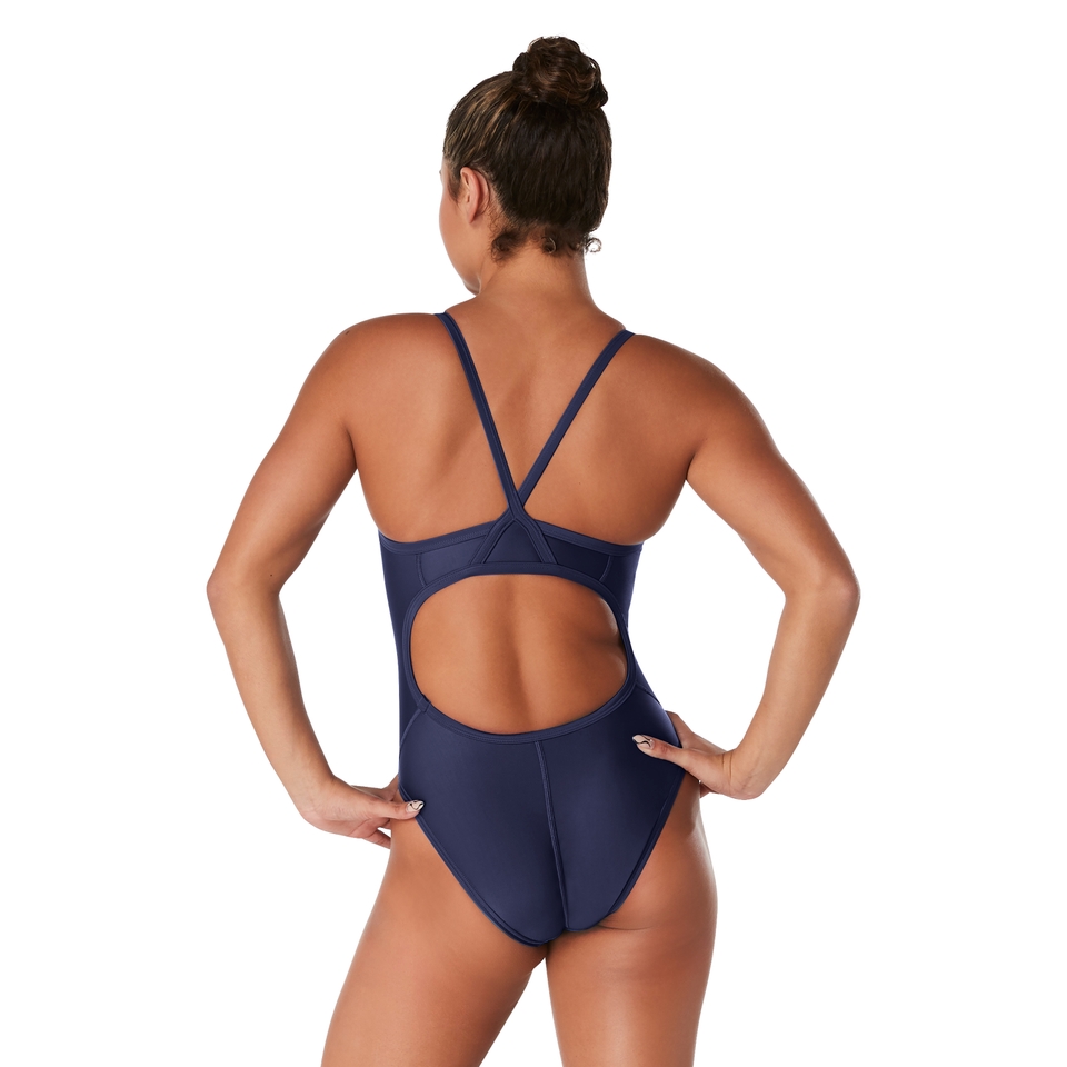Women's Flyback Solid One Piece Adult Navy