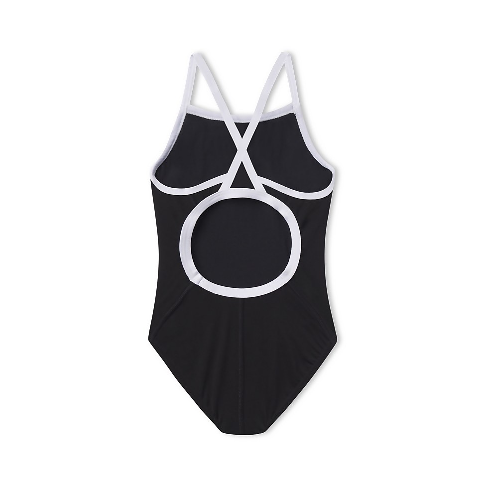 Girl's Endurance+ Solid Flyback Training One Piece Black
