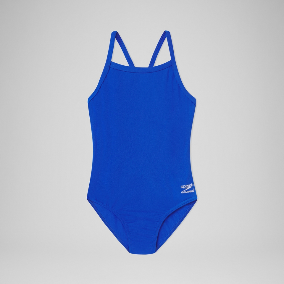 Girl's Endurance+ Solid Flyback Training One Piece Blue
