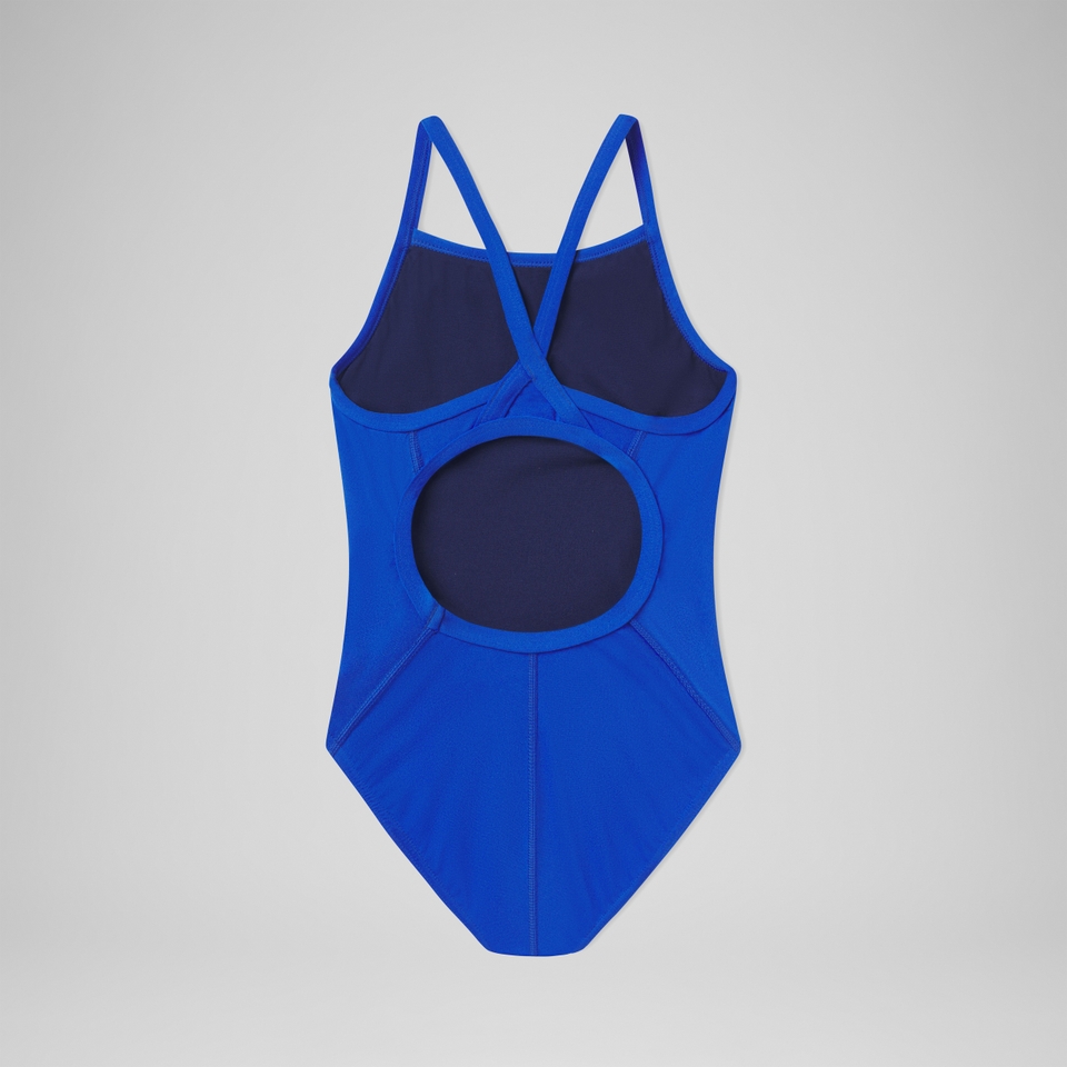 Girl's Endurance+ Solid Flyback Training One Piece Blue