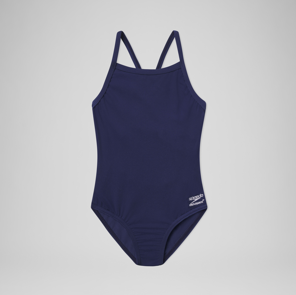 Girl's Endurance+ Solid Flyback Training One Piece Navy