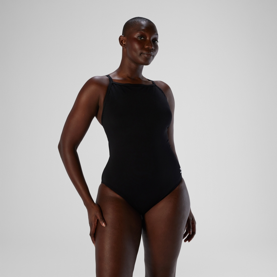 Women's Endurance+ - Solid Flyback Training One Piece Black
