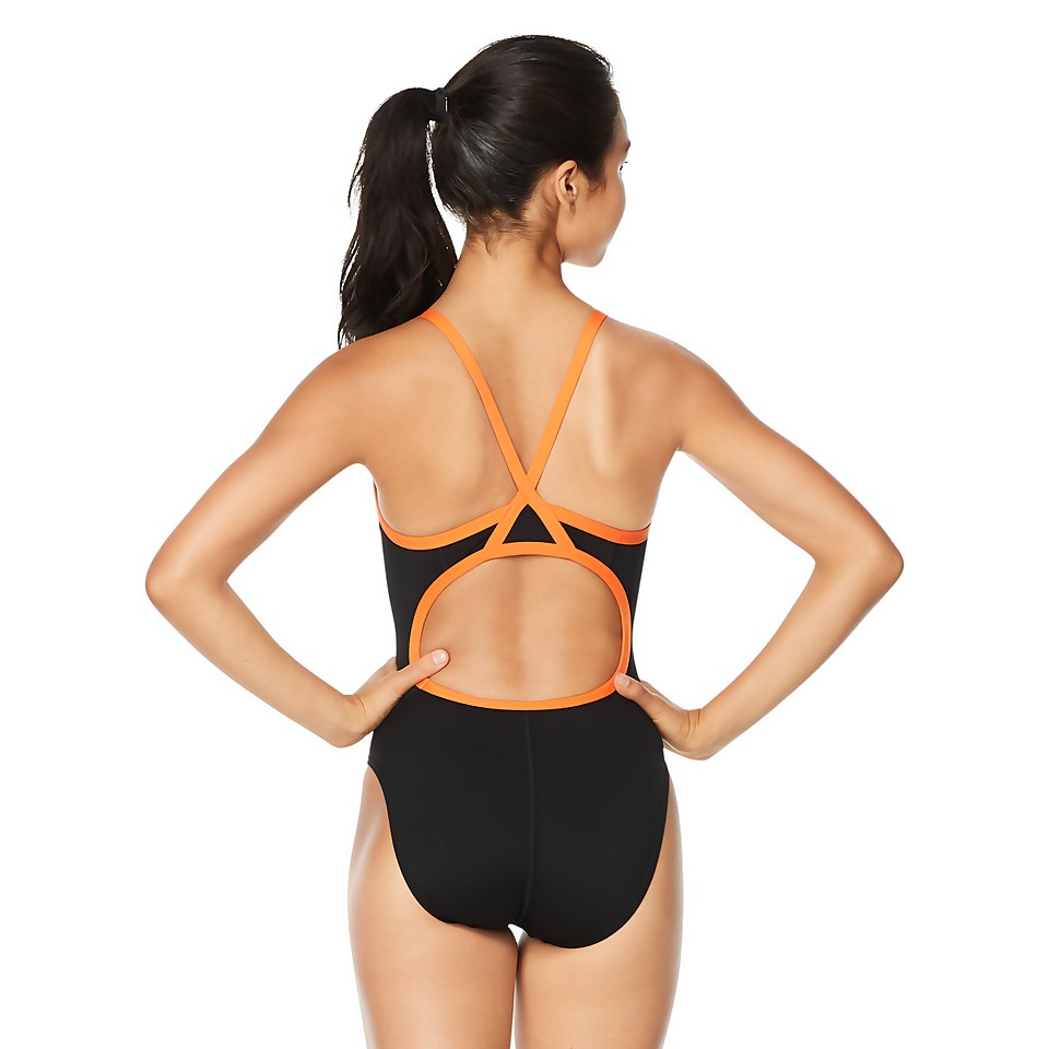 Women's Solid Flyback Training One Piece Orange