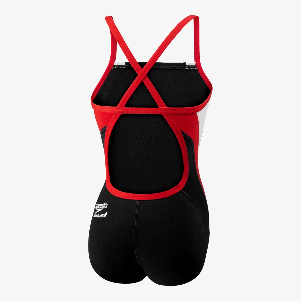 Girl's Endurance+ Splice Cross Back One Piece  Red