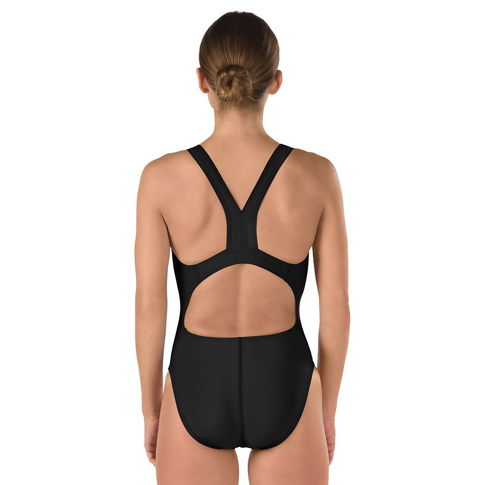 Women's Solid Super Proback One Piece Black