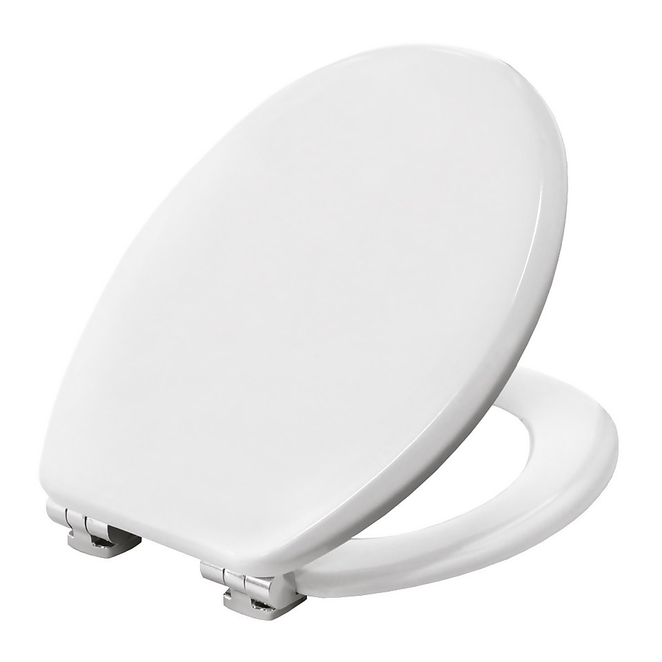 Bemis Wooden Memphis UltraFix Toilet Seat White Homebase