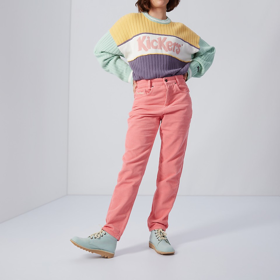 Women's Slim Leg Cord Trouser Pink