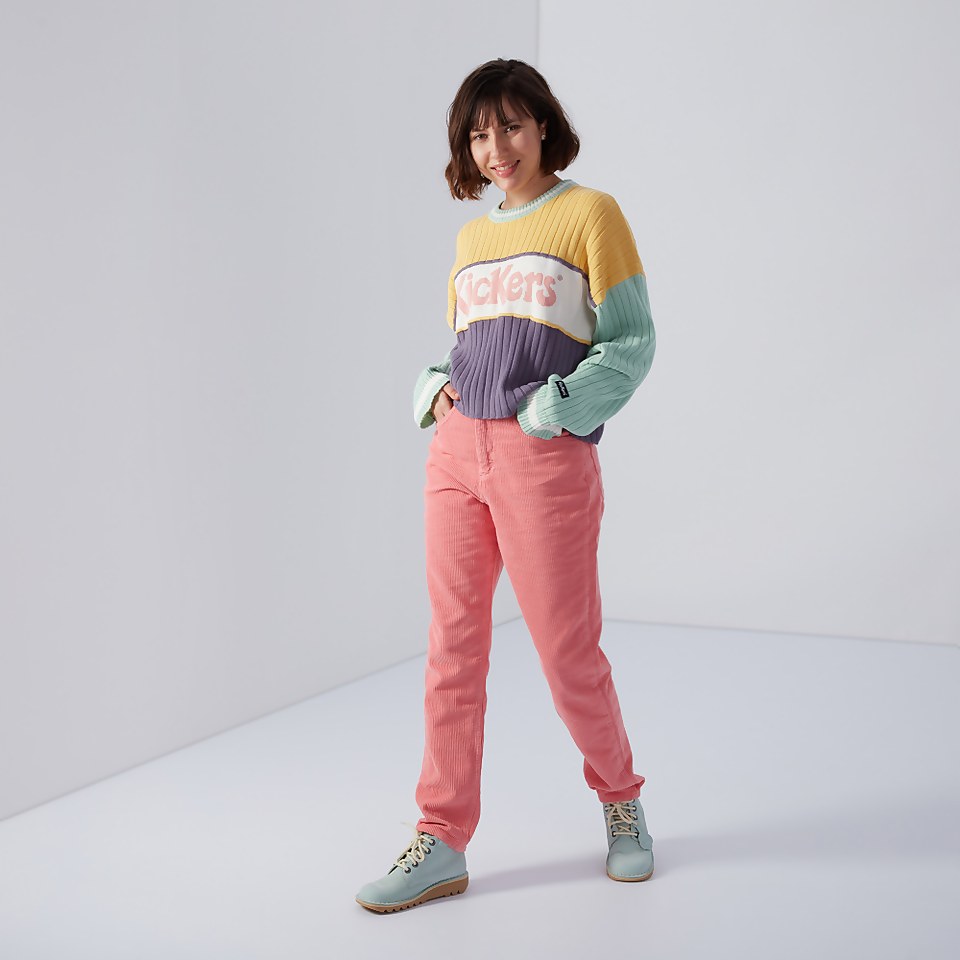 Women's Slim Leg Cord Trouser Pink