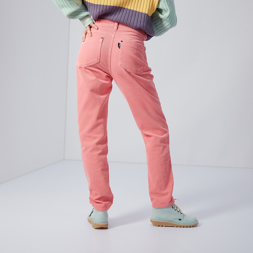 Women's Slim Leg Cord Trouser Pink