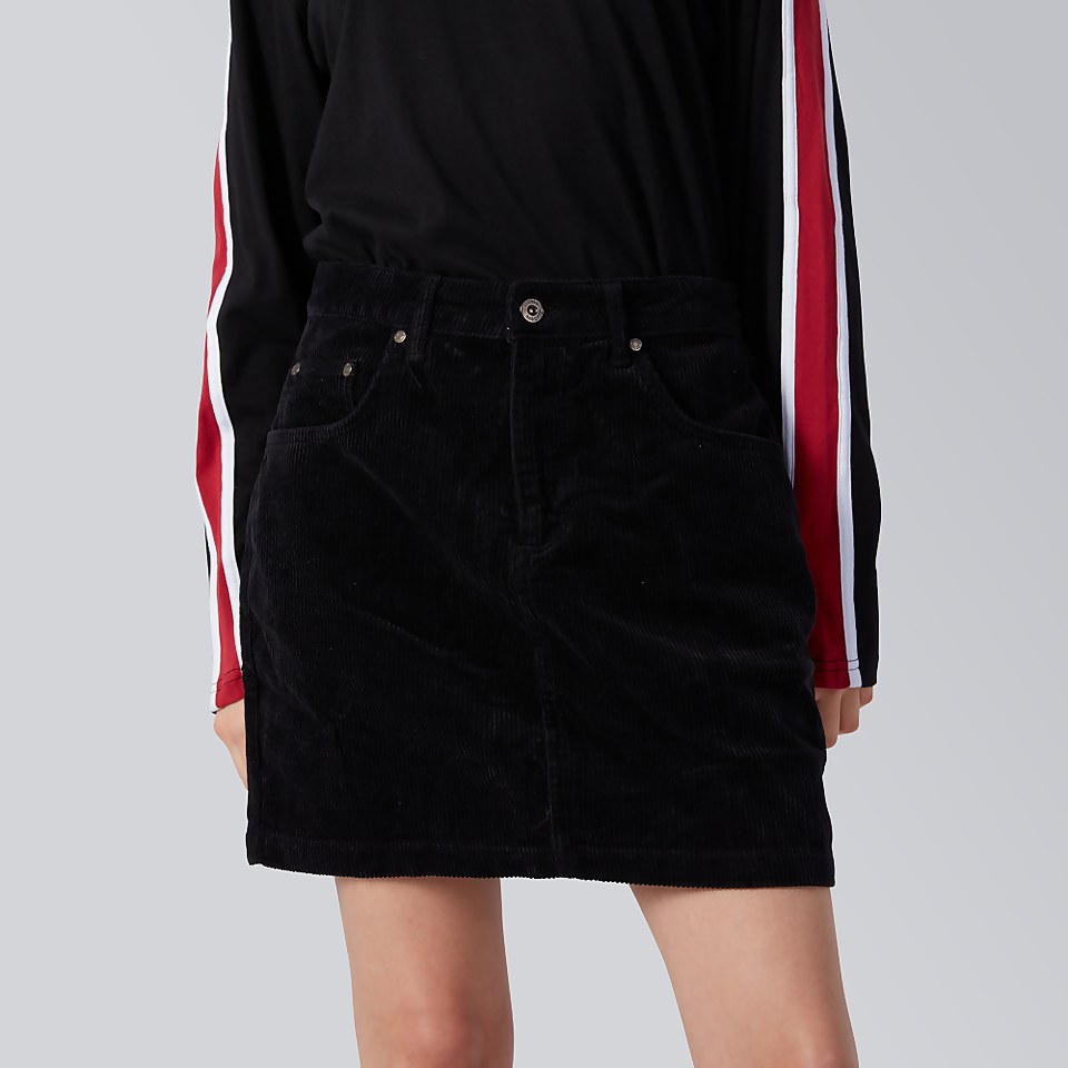Women's Mini Corduroy Skirt Black