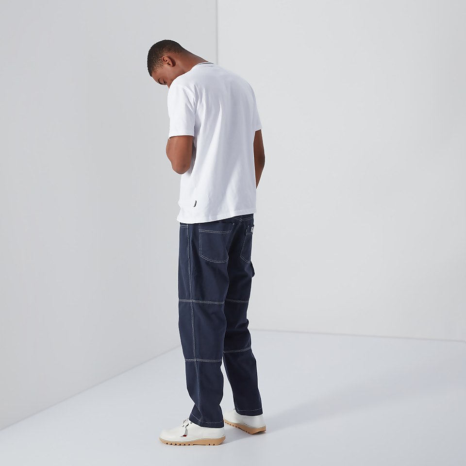 Men's Striped Collar T-Shirt White