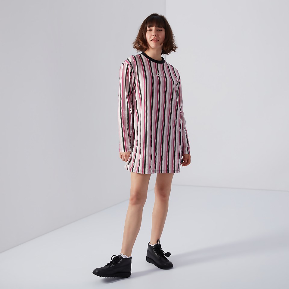 Women's Vertical Stripe Dress Pink