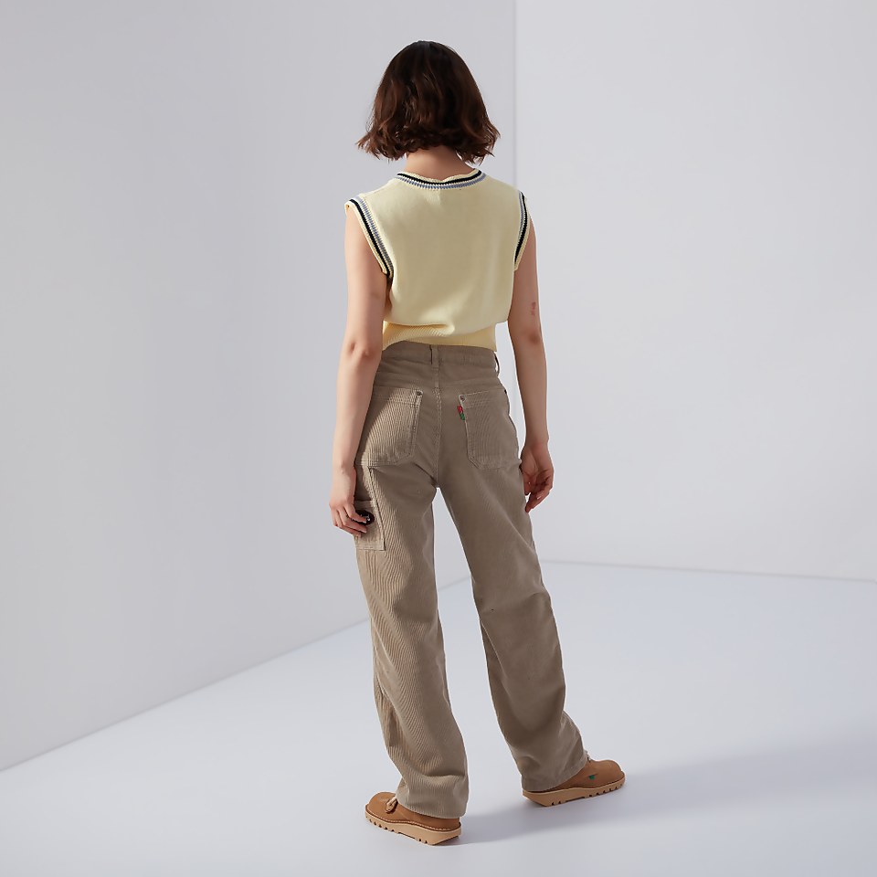 Women's Straight Leg Cord Trousers Beige