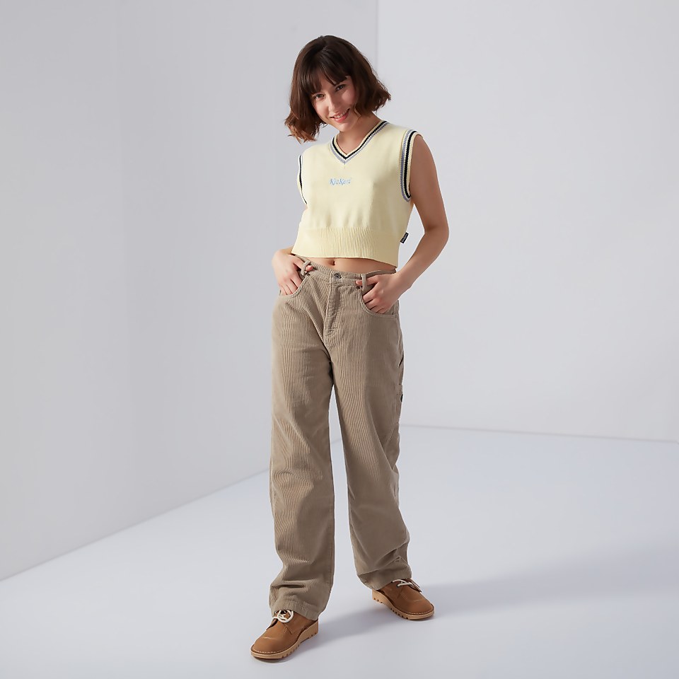 Women's Straight Leg Cord Trousers Beige