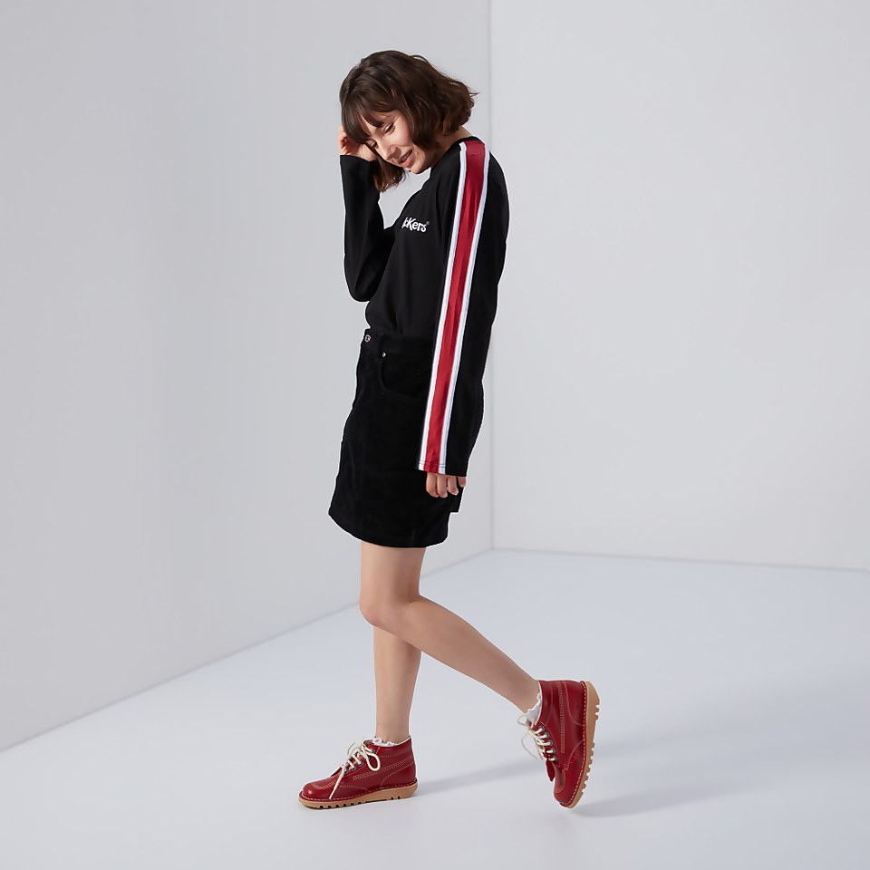 Women's Side Stripe Long Sleeve T-shirt Black