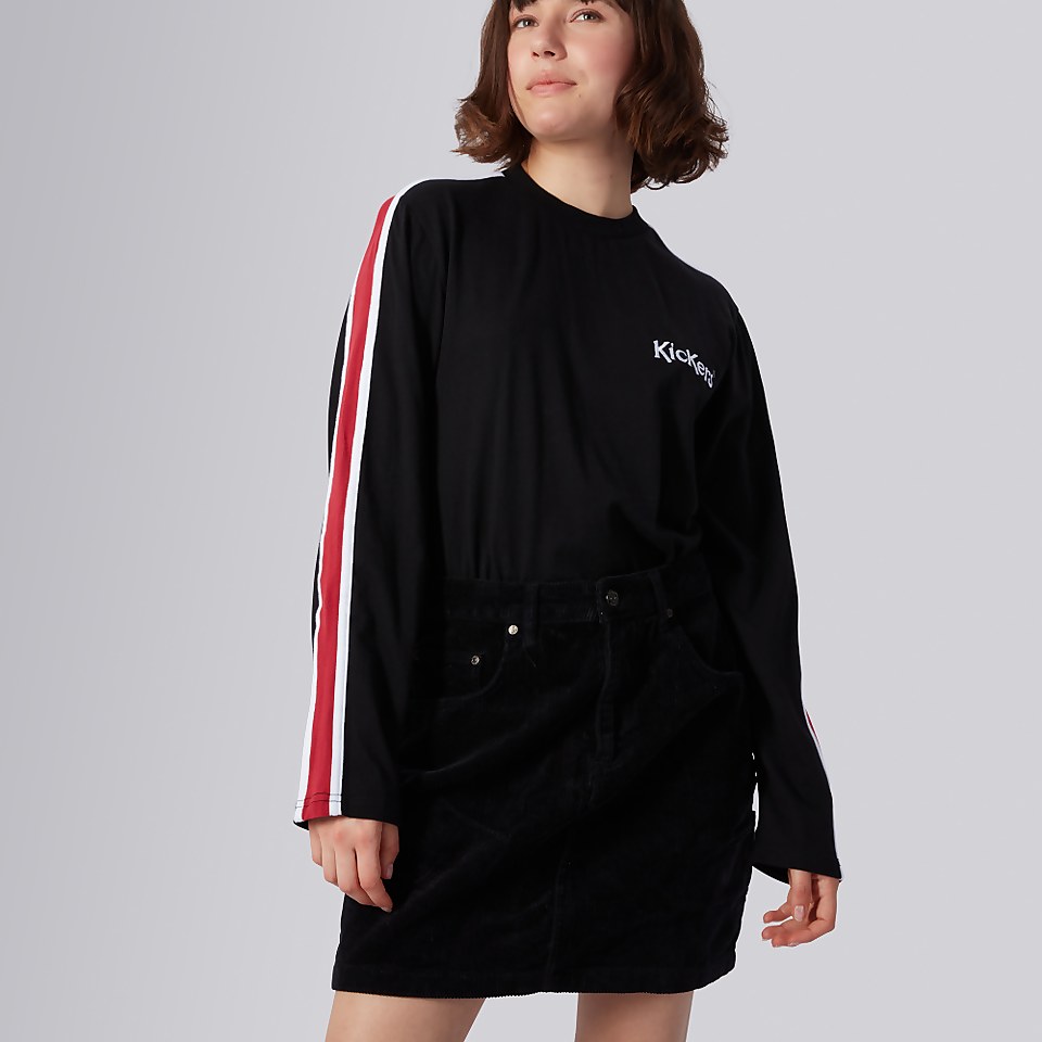 Women's Side Stripe Long Sleeve T-shirt Black