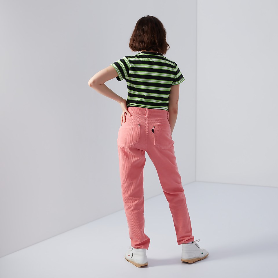 Women's Short Sleeve Stripe T-Shirt Black/Green